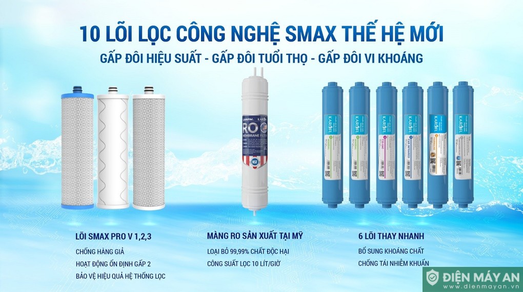 Máy lọc nước RO Karofi ERO80 PRO 10 lõi